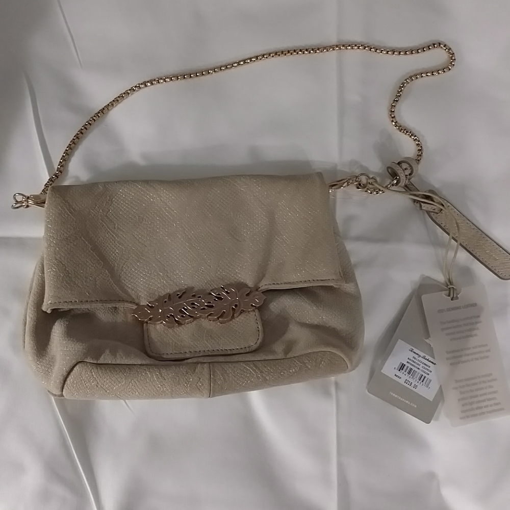 Tommy Bahama Golden Cream Leather Purse NWT